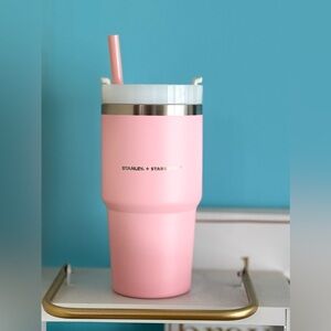 Starbucks + Stanley 2023 Taiwan Valentine's Day Pink 20 oz Straw Cup Tumbler